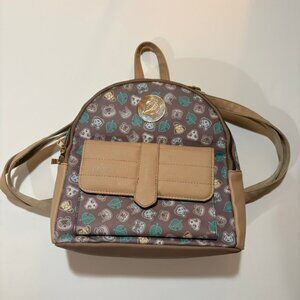 Hot Topic Animal Crossing Mini Backpack Brown Leaf Print